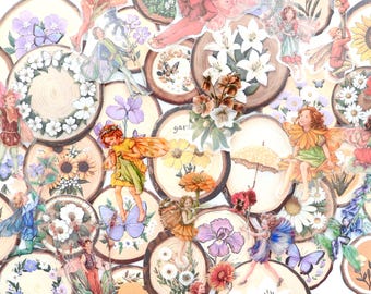 Vintage Fairy Stickers: Journaling, Scrapbooking (Set of 15-50)