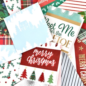 Mini enveloppes de Noël avec cartes de voeux - agendas - scrapbooking - correspondant - embellissement - articles de brocante - éphémères - lot de 5