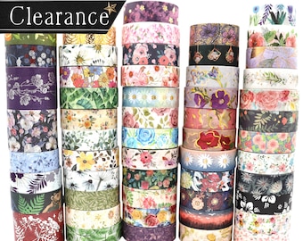 Floral Washi Tape: Journaling, Scrapbooking (1 Meter)