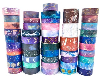 Space Washi Tape Samples - Junk Journaling - Scrapbooking - Bullet Journal - Decorative Tape - 1 Meter