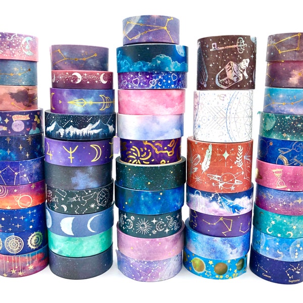 Space Washi Tape Muster - Dekoratives Klebeband für Scrapbooking (1 Meter)