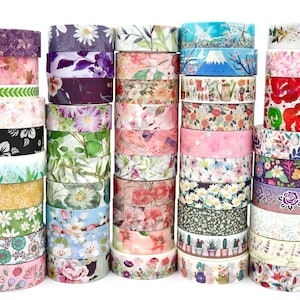 Pretty Floral Washi Tape Samples Decorative Tape for Crafting 1 Meter image 1