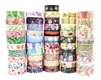 Floral Washi Tape Samples - Washi Tape for Scrapbooking - 1 Meter