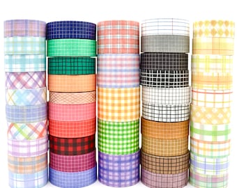 Grid Washi Tape Samples - Gingham Tape for Scrapbooking - 1 Meter