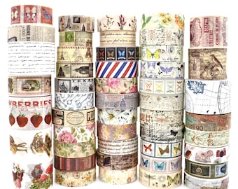 Vintage Washi Tape Samples - Junk Journaling - Scrapbooking - Bullet Journal - Decorative Tape - 1 Meter
