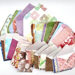 Vintage Handmade Envelopes Antique Patterned Envelopes Set of 15 image 3
