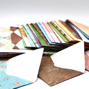 Vintage Handmade Envelopes Antique Patterned Envelopes Set of 15 image 4