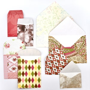 Vintage Handmade Envelopes Antique Patterned Envelopes Set of 15 image 10