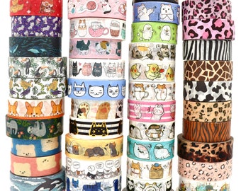 Animal Designs Washi Tape Samples - Decorative Tape for Crafting - 1 Meter