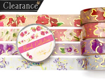 Gold Foil Floral Washi Tape: Journaling, Scrapbooking, Crafting (10 Meters)