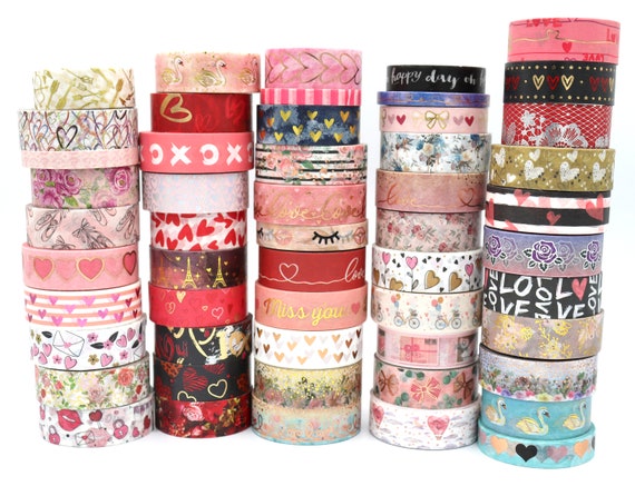 Glitter Heart Washi Tape Ornamental Hearts / Valentine Washi Tape 