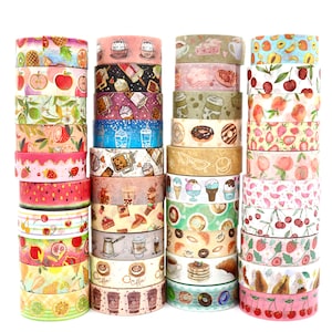 Echantillons de ruban adhésif Washi pour boissons et aliments - Ruban adhésif décoratif pour créations manuelles - 1 mètre