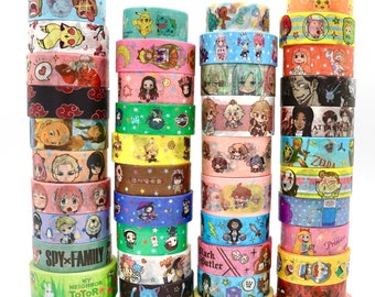 Anime Washi Tape Samples - Decorative Tape for Scrapbooking - 1 Meter