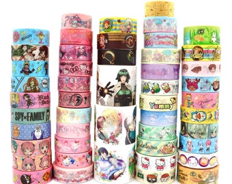 Cute Anime Washi Tape Samples - Decorative Tape for Crafting - 1 Meter