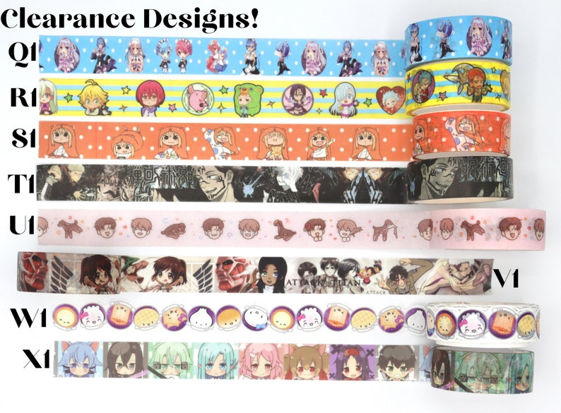 Anime Washi Tape Samples Decorative Tape for Crafts Cute Etsy