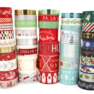 Echantillons de ruban adhésif Washi de Noël - Ruban adhésif décoratif pour scrapbooking - 1 mètre