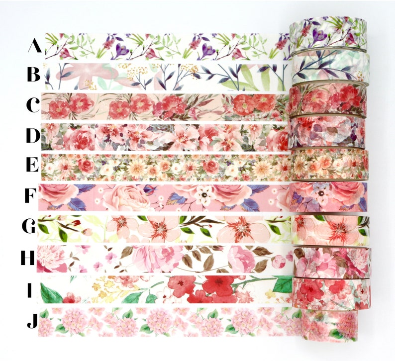 Pretty Floral Washi Tape Samples Decorative Tape for Crafting 1 Meter image 3