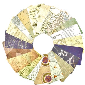 Cartões Vintage Project Life - Cartões de bolso para scrapbooking - Conjunto de 20