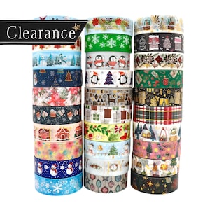 Ruban adhésif Washi pour les fêtes de Noël : journal, scrapbooking, travaux manuels (1 mètre)