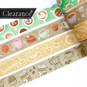 Fita adesiva decorativa com estampa de café: para diários e scrapbooking (10 metros)