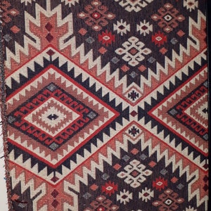 Meter / Yard, Traditional Ethnic Tribal Style Upholstery Fabric, Cotton Woven Fabric, Tapestry Fabric, Aztec Navajo Geometric Kilim Fabric