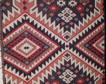 Meter / Yard, Traditional Ethnic Tribal Style Upholstery Fabric, Cotton Woven Fabric, Tapestry Fabric, Aztec Navajo Geometric Kilim Fabric