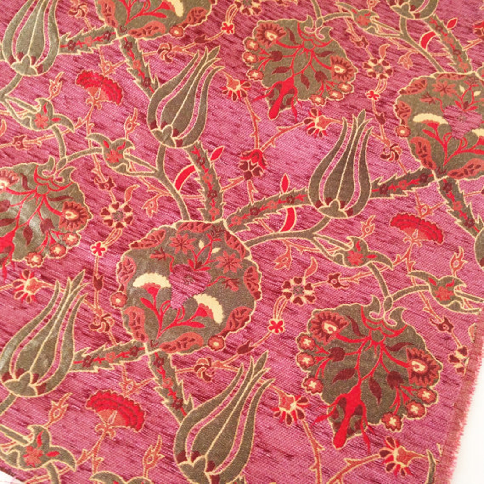 Chenille Jacquard Chenille Upholstery Fabric Floral Fabric Etsy