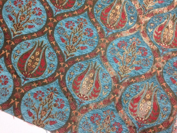 Chenille Jacquard Chenille Upholstery Fabric Floral Fabric with Tulip/&Clove Pattern by the 5 Meter Yard Oriental Style Heavy Fabric