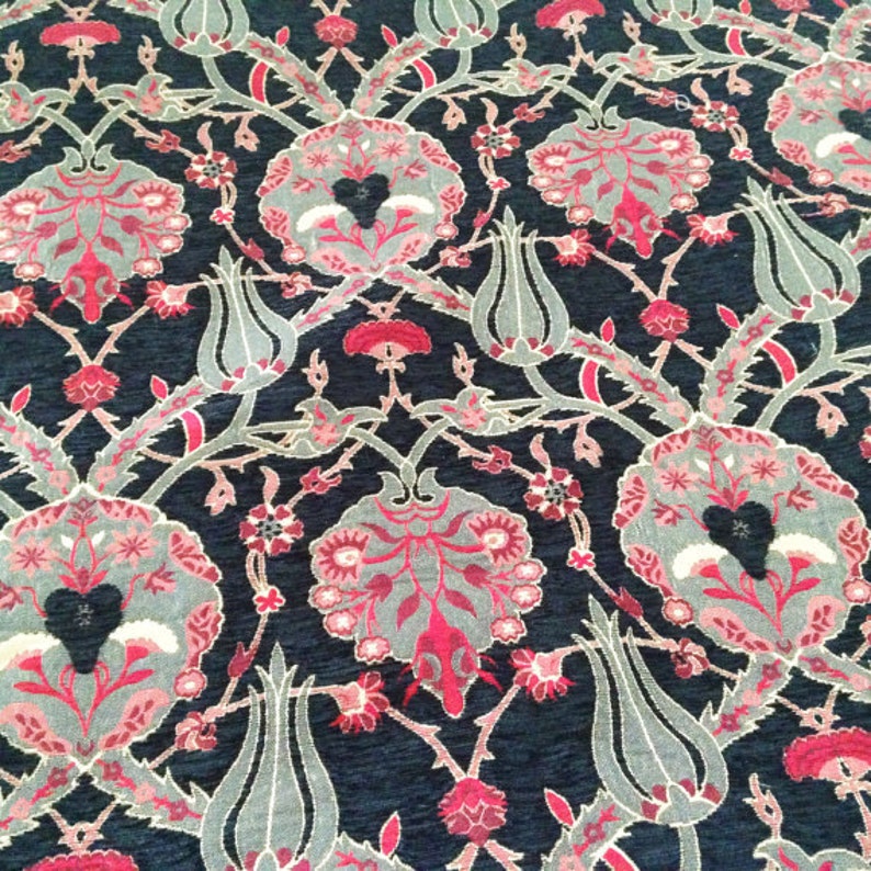 Chenille Jacquard Chenille Upholstery Fabric, Floral Fabric With Tulip