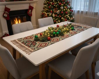 Vintage Kilim Table Runner, Decorative Runners,  Home Decor, Cotton Table Runner, Farmhouse Decoration, Living Room  Decor