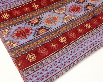 Upholstery kilim, bohemian boho, Chenille Fabric, Moroccan Fabric, aztec fabric, oriental fabric by the yard, turkish upholstery fabric.