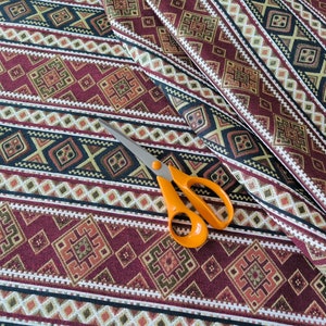 Upholstery Kilim Fabric, Turkish Fabric By the Yards, Oriental kilim fabric, Chenille Fabric, boho kilim fabric, Turkish oriental fabric.