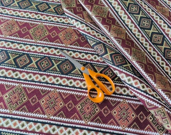 Upholstery Kilim Fabric, Turkish Fabric By the Yards, Oriental kilim fabric, Chenille Fabric, boho kilim fabric, Turkish oriental fabric.