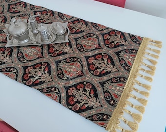 Black Tulip Kilim Table Runner, Decorative Runners, Home Decor, Cotton Table Runner, Wedding Table Runner, Farmhouse Decoration, Living Room