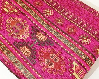 3 Meter / Yard,Ethnic Tribal Style Chenille Upholstery Fabric, Aztec Navajo Fabric, Stirped Kilim Fabric