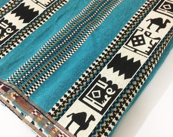Meter / Yard, Traditional Ethnic Tribal Style Upholstery Fabric, Cotton Woven Fabric, Tapestry Fabric, Aztec Navajo Geometric Kilim Fabric