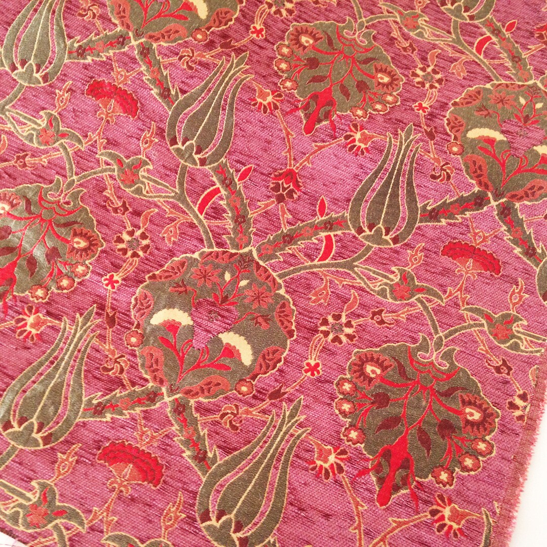 Chenille Jacquard Chenille Upholstery Fabric Floral Fabric Etsy