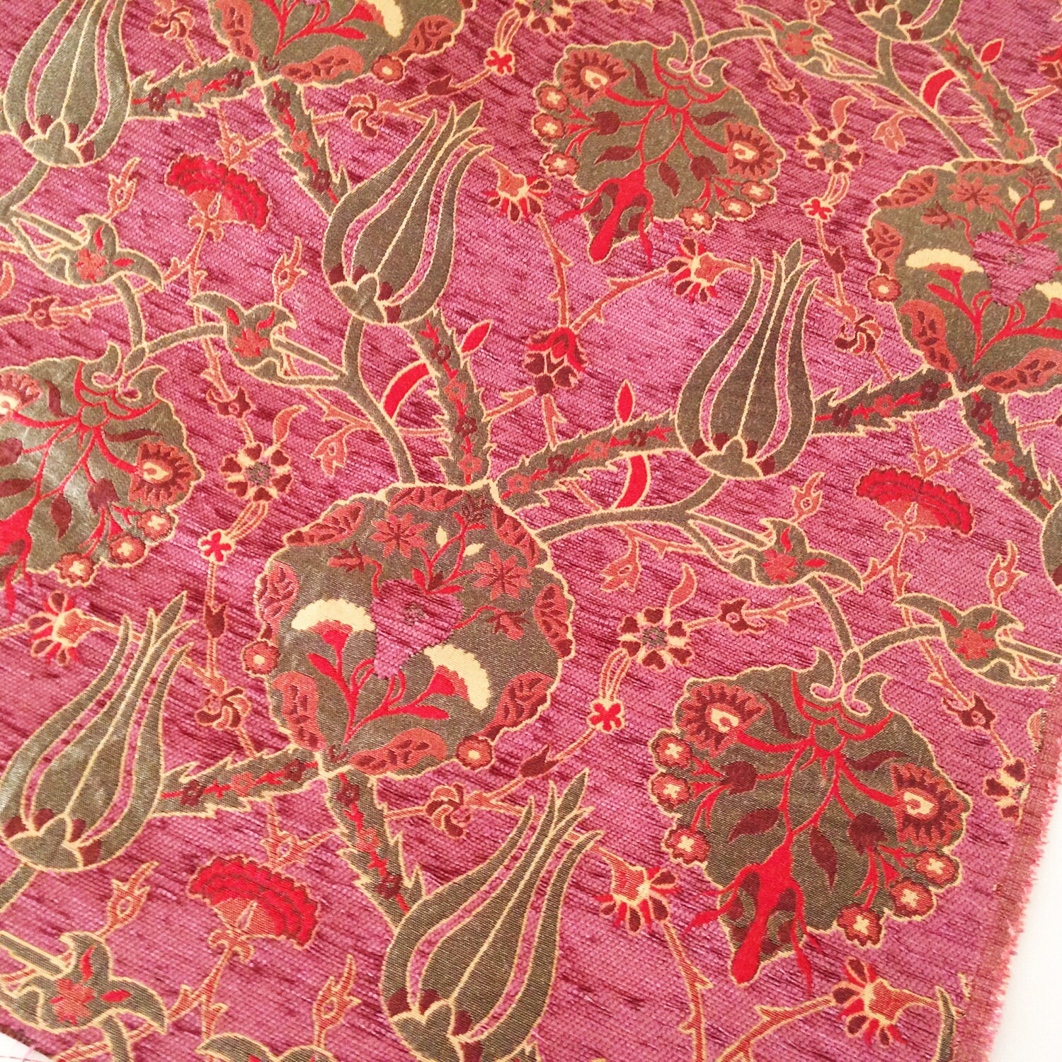 Chenille Jacquard Chenille Polsterstoff Floraler Stoff mit Etsy.de