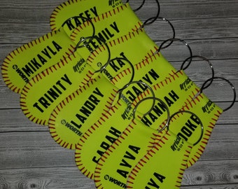 Softball bag tags / key chains.