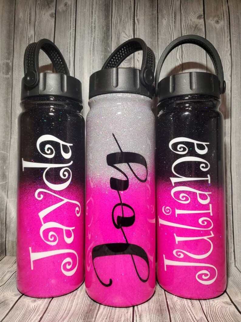Glitter Water Bottle. Custom Ombre Water Bottle. Ozark Trail Etsy