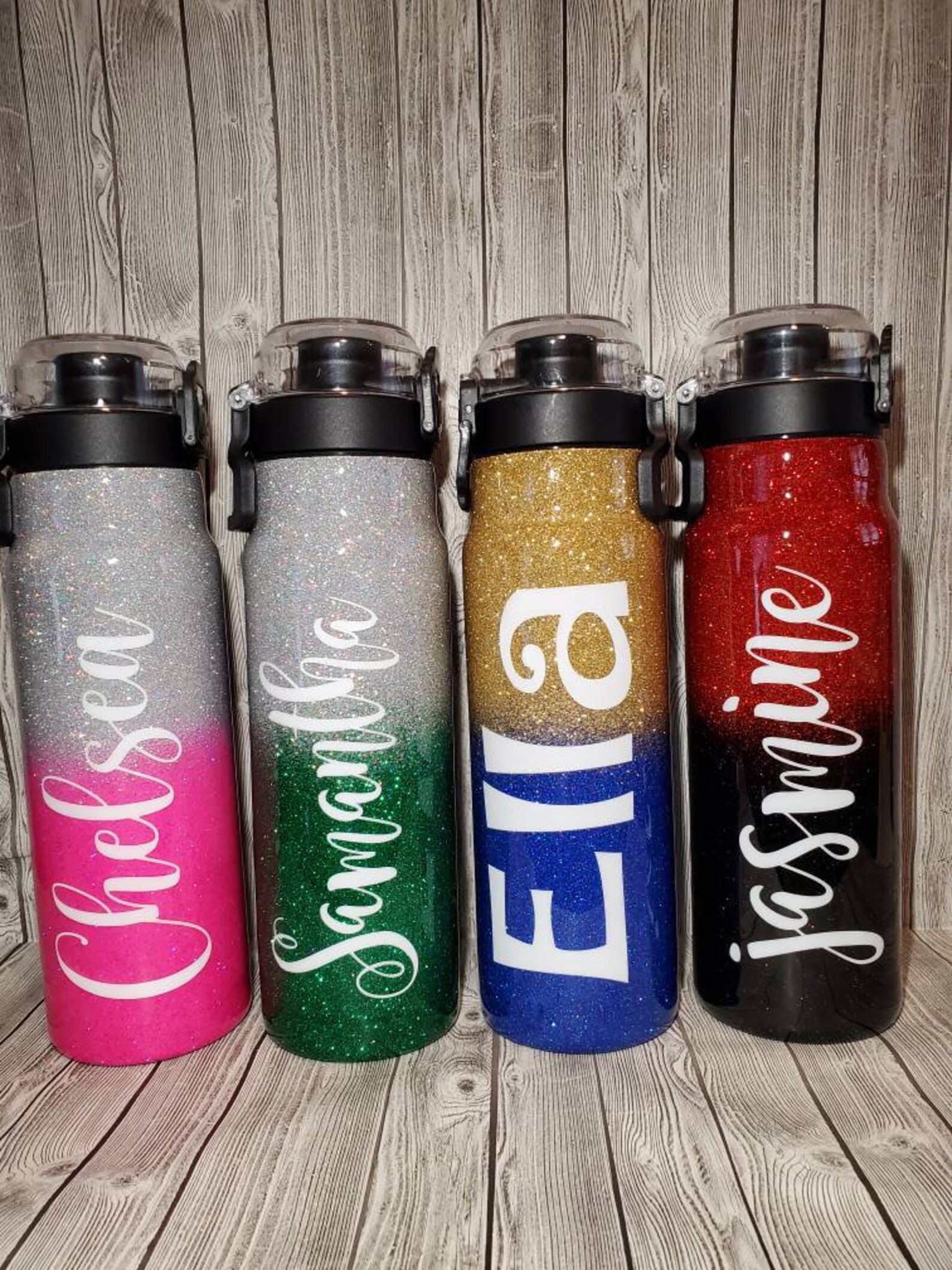 Glitter Water Bottle. Custom Ombre Water Bottle. Ozark Trail Etsy