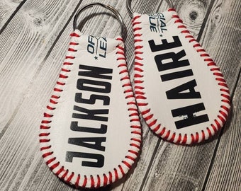 Baseball bag tags OR key chains.