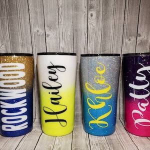 Glitter Tumbler. Custom Ombre Tumbler. Stainless Steel Ozark Trail 22oz Double Wall Vacuum Tumbler. Personalized (Optional)