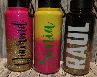 Custom Glitter Ombre Tumbler: Personalized Stainless Steel 32oz Ozark Trail