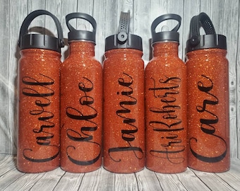 Basketball Glitter Sport Water Bottle. Stainless Steel Cup. Basketball Tumbler. Personalized (Optional)