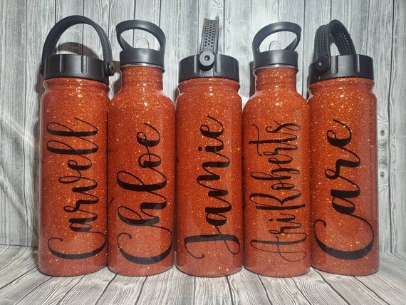 Basketball Glitter Sport Water Bottle. Stainless Steel Cup. 