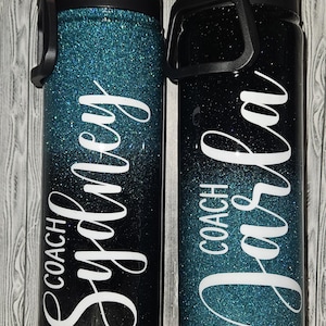 Glitter Water Bottle. Custom Ombre Water Bottle. MainStays 24oz Vacuum Insulated Stainless Steel Water Bottle. Personalized (Optional)