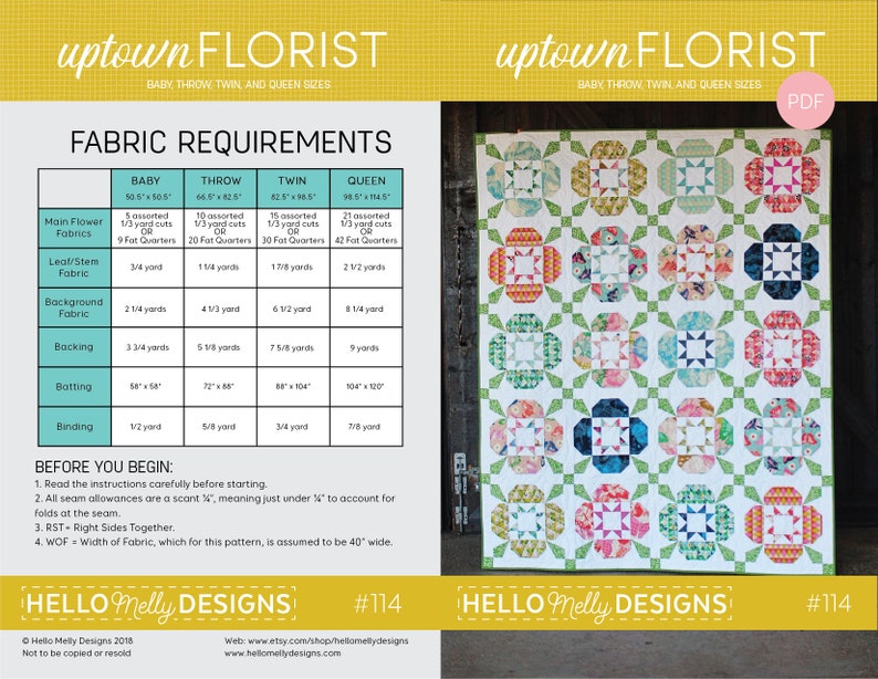 Uptown Florist Quilt Pattern PDF image 2
