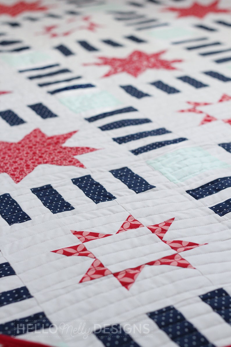 Star Strip Pattern Stars in Stripes Quilt Pattern - Etsy