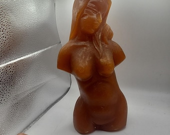 Vela vintage de los años 70 con forma de torso femenino, rara, de 25 cm de altura.
